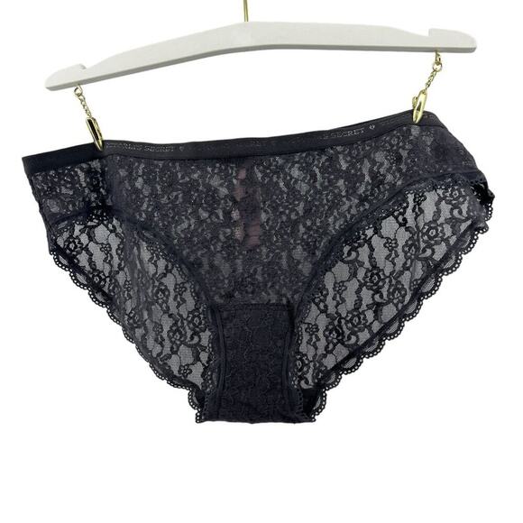 Victoria's Secret Grey Lace Bikini Panty Signature Waistband Womens Large - Picture 1 of 6